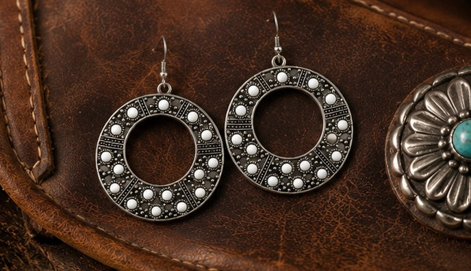 Festival Medallion Hoop Earrings