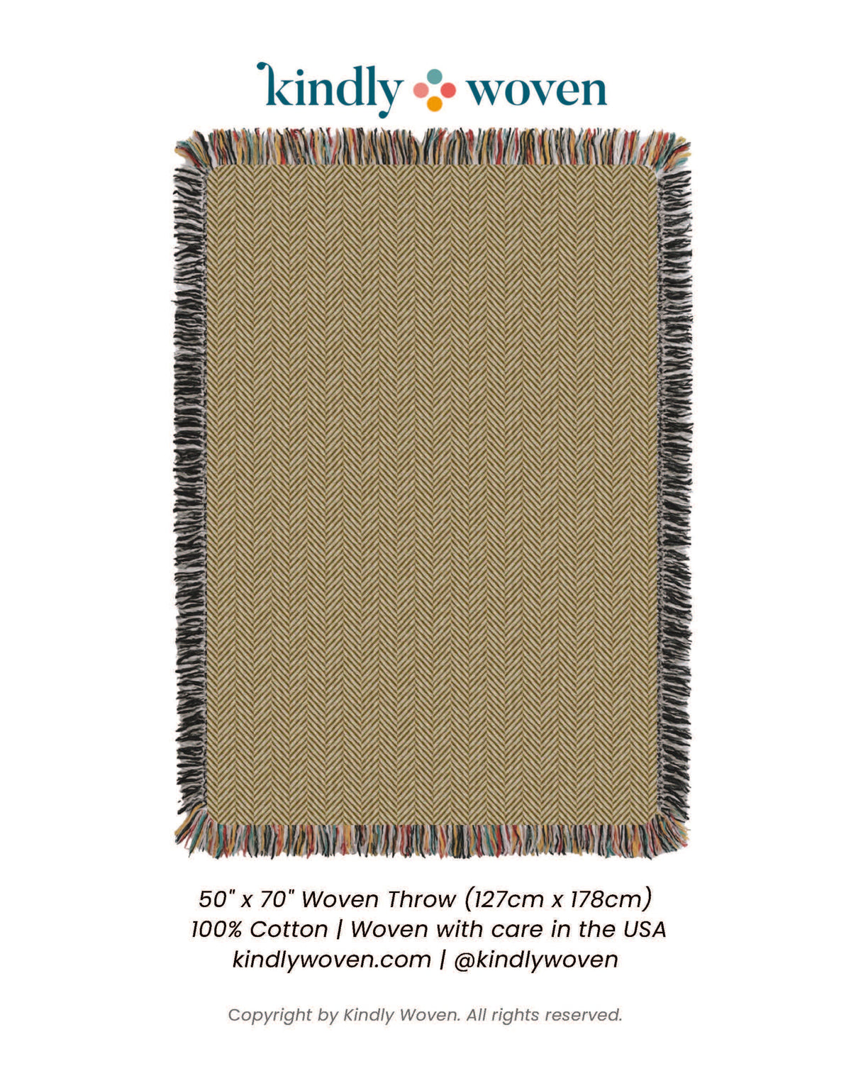 Goldenrod Herringbone Woven Cotton Throw