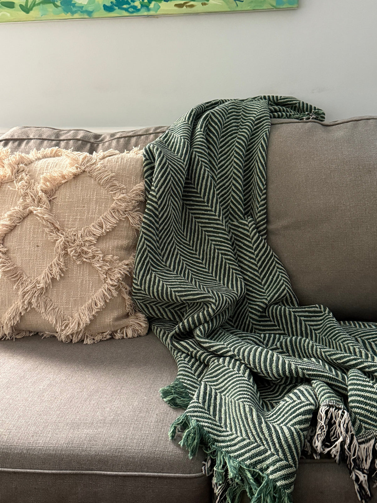 Goldenrod Herringbone Woven Cotton Throw