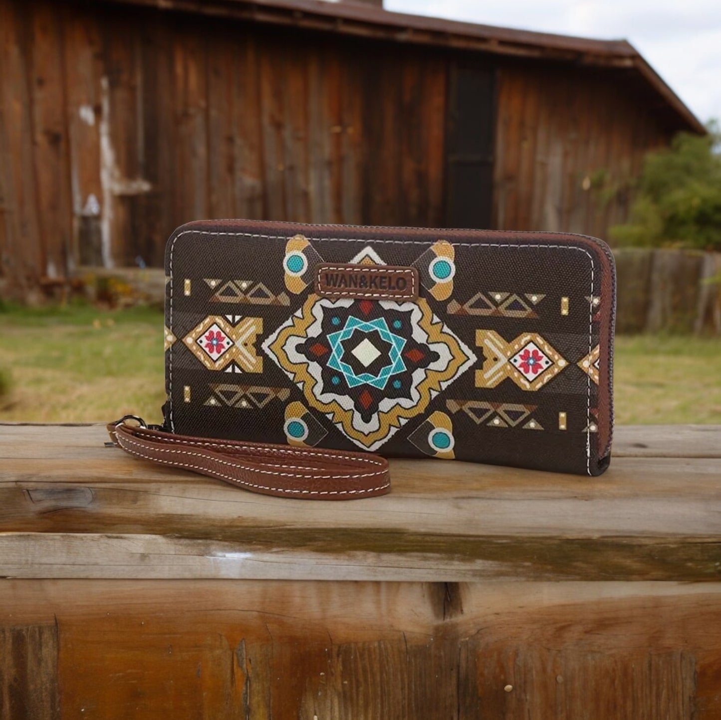 Boho Western Style Wristlet Wallet