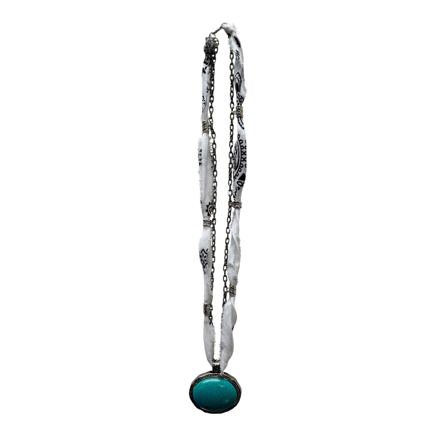 Turquoise Oval Bandana Necklace