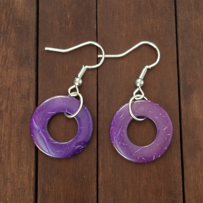 Wooden Washer Earring