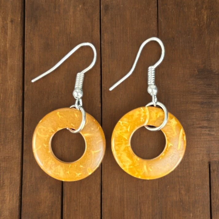 Wooden Washer Earring