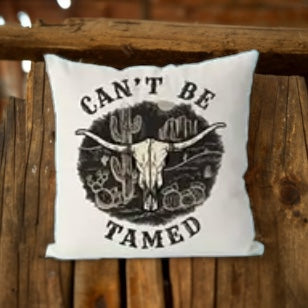 Can’t Be Tamed Throw Pillow Cover