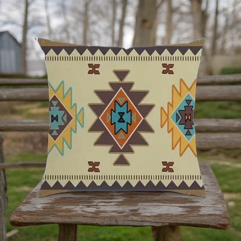 Western/Aztec Print Throw Pillow Cover