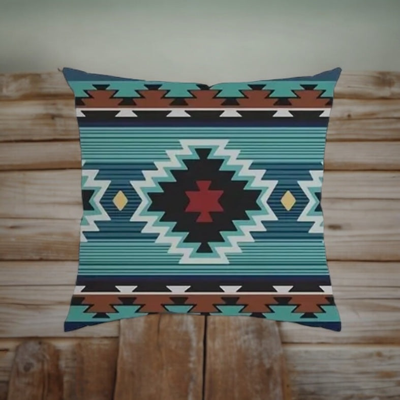 Western/Aztec Print Throw Pillow Cover