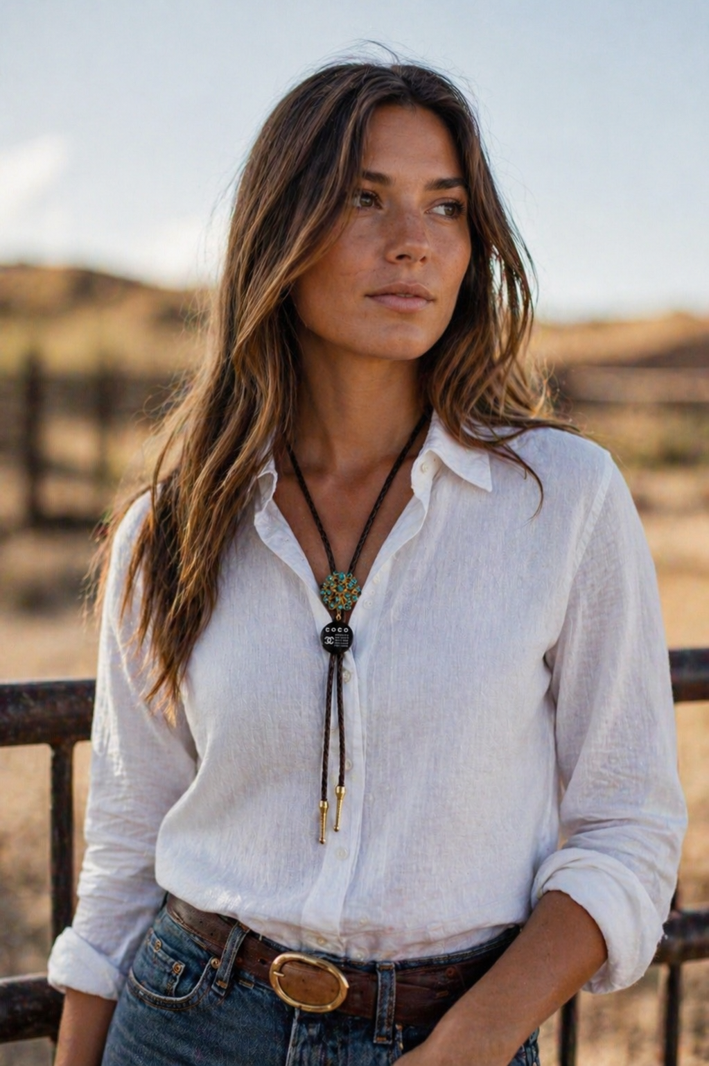 Blue Rhinestone Bolo Tie | Western Cowgirl Statement Accessory