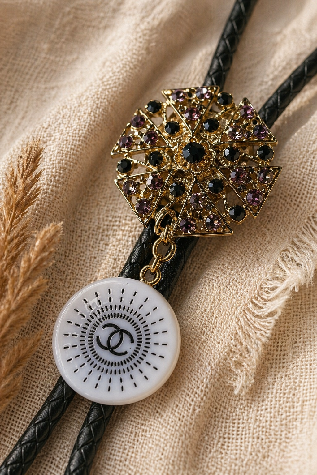 Black & Gold Bolo Tie | Western Cowgirl Statement Accessory
