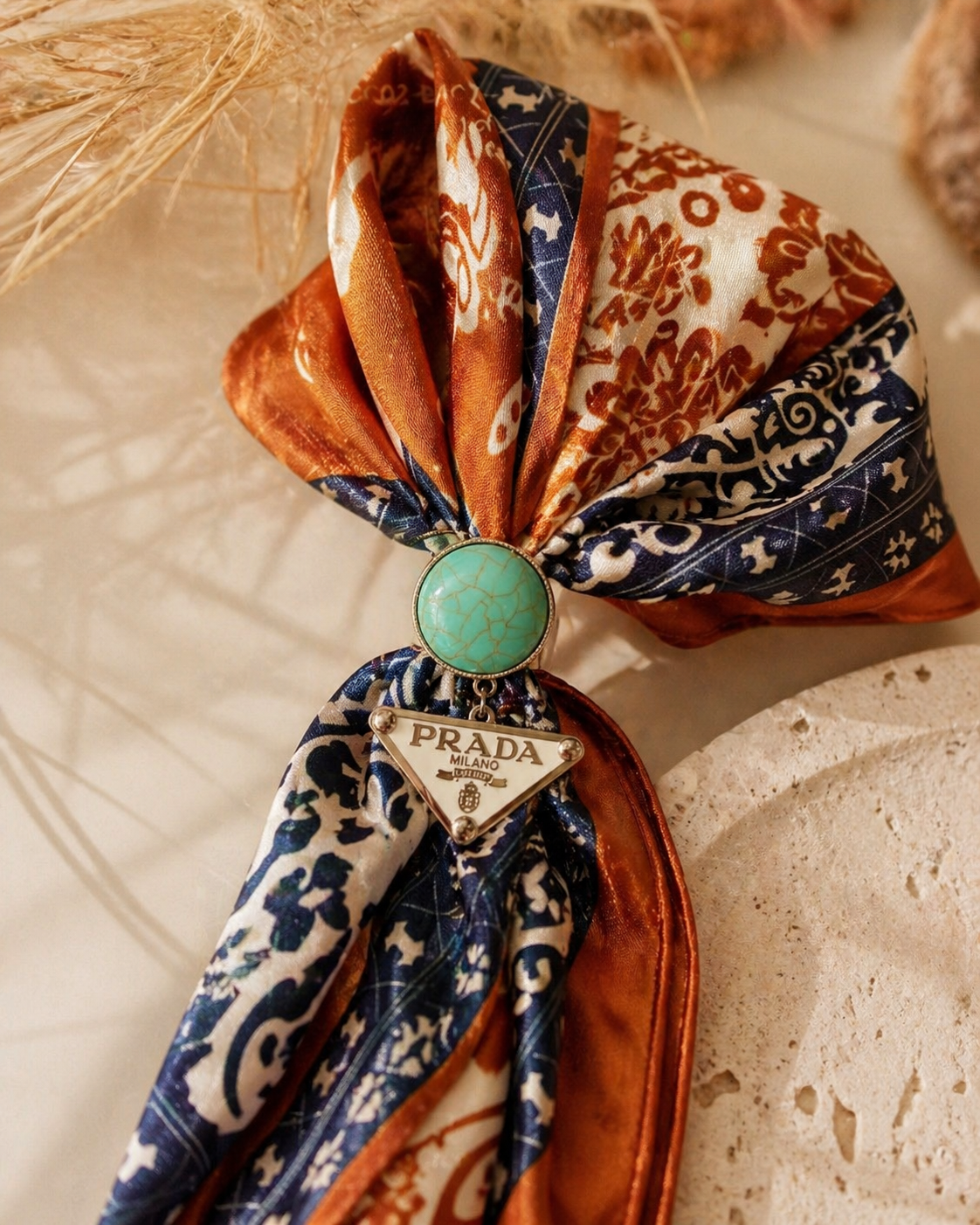 Turquoise Wild Rag Slide | Western Scarf Slide Accessory