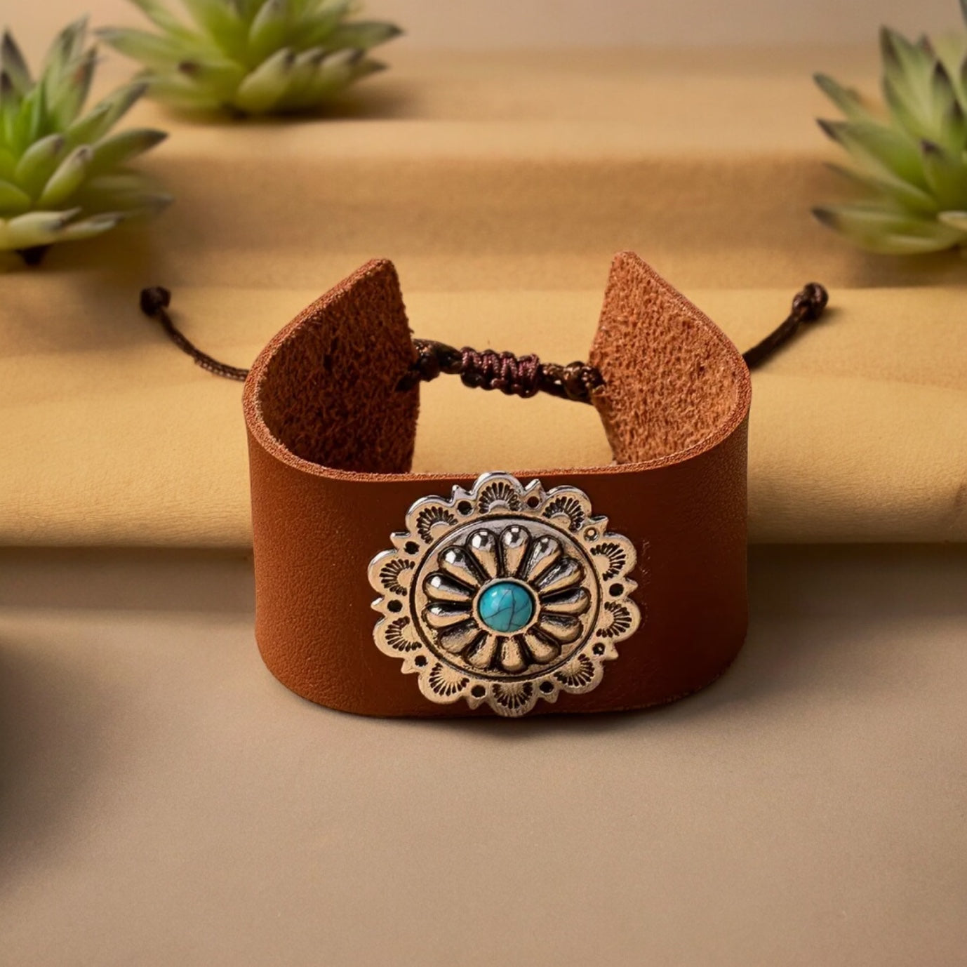 Adjustable Leather Cuff Bracelet