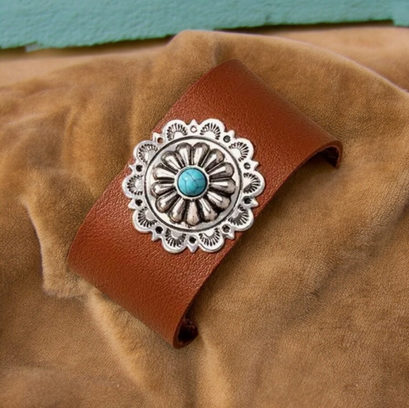 Adjustable Leather Cuff Bracelet