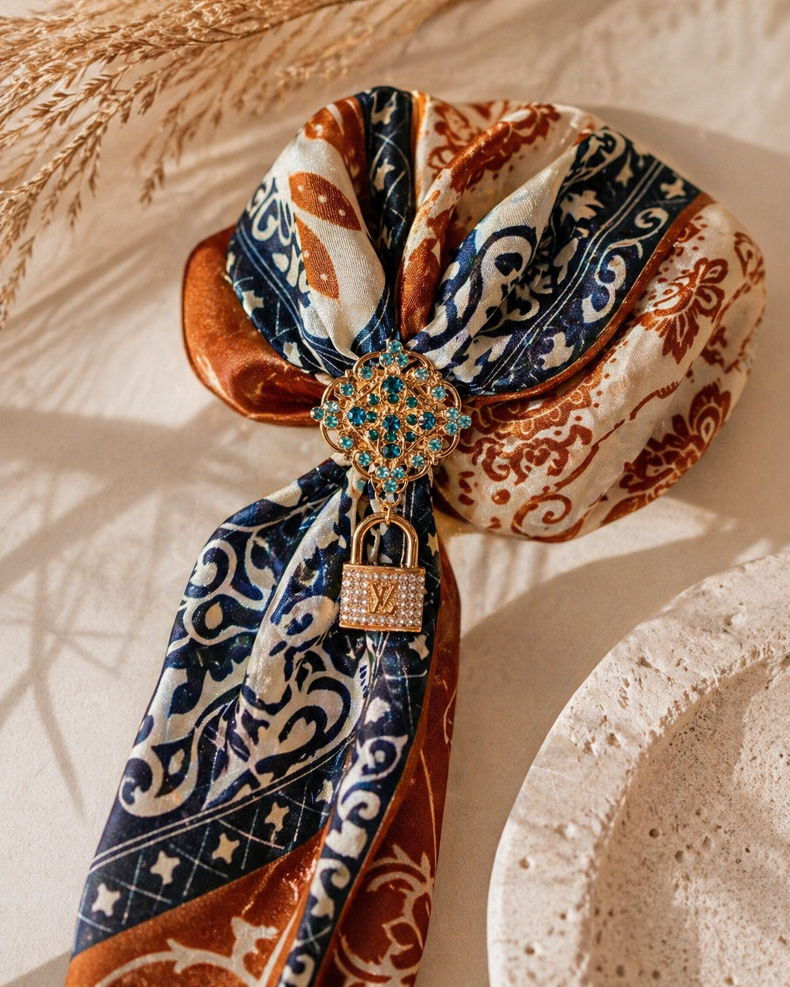 Gold Lock Wild Rag Slide | Western Scarf Slide Accessory