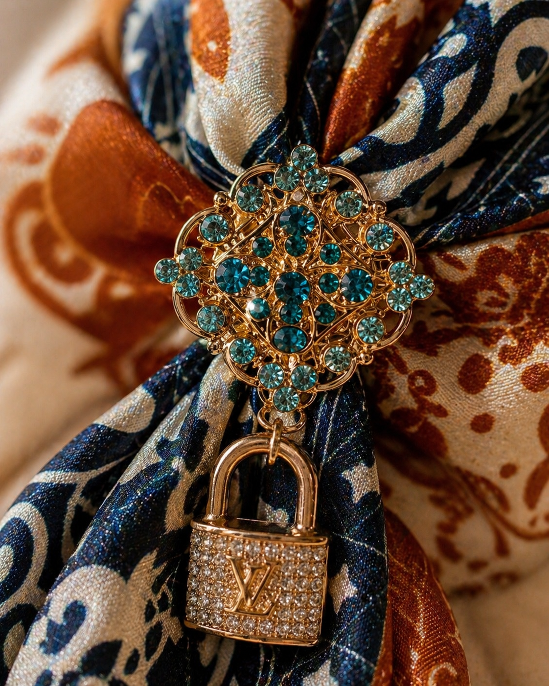 Gold Lock Wild Rag Slide | Western Scarf Slide Accessory