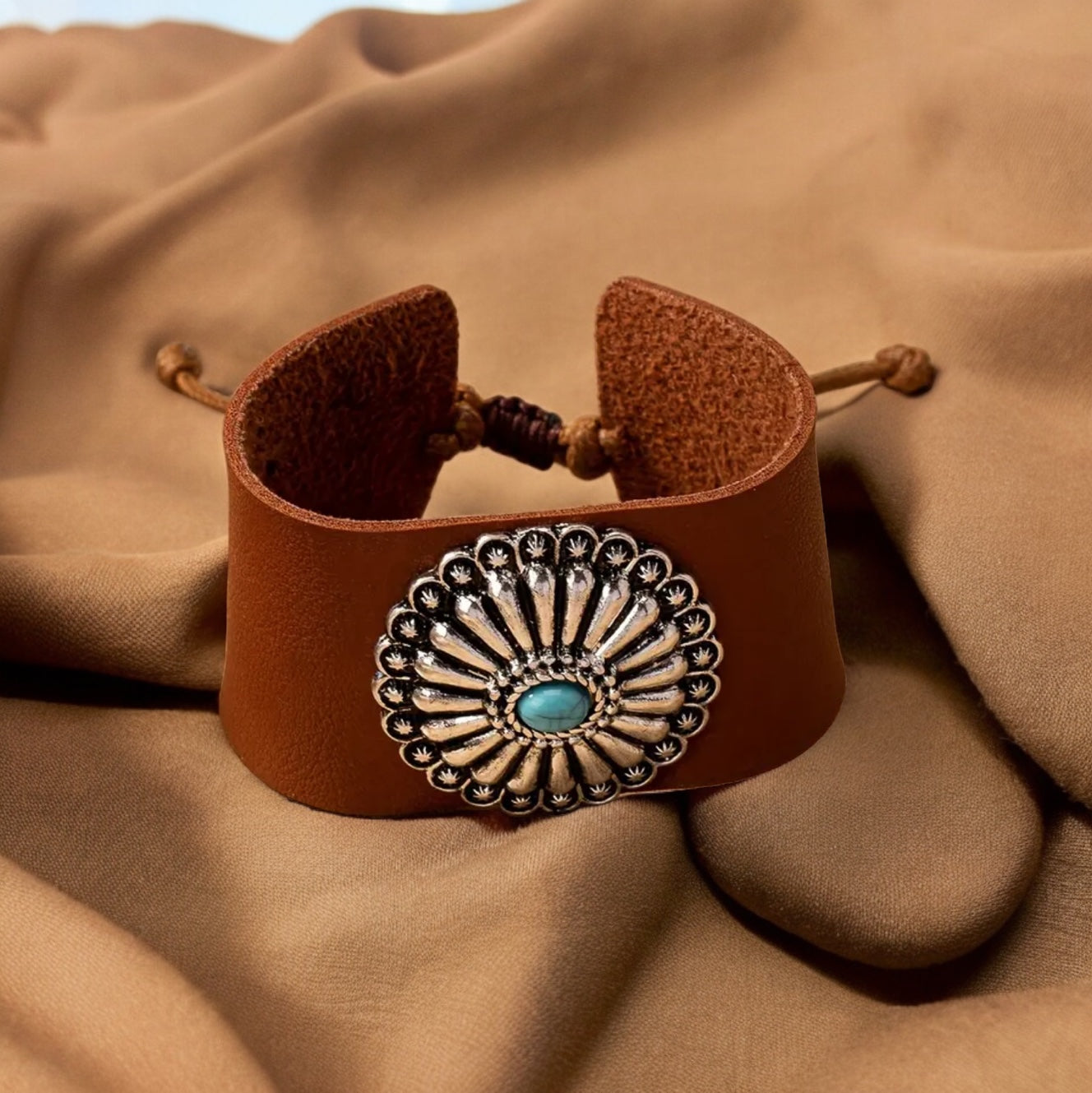 Adjustable Leather Cuff Bracelet