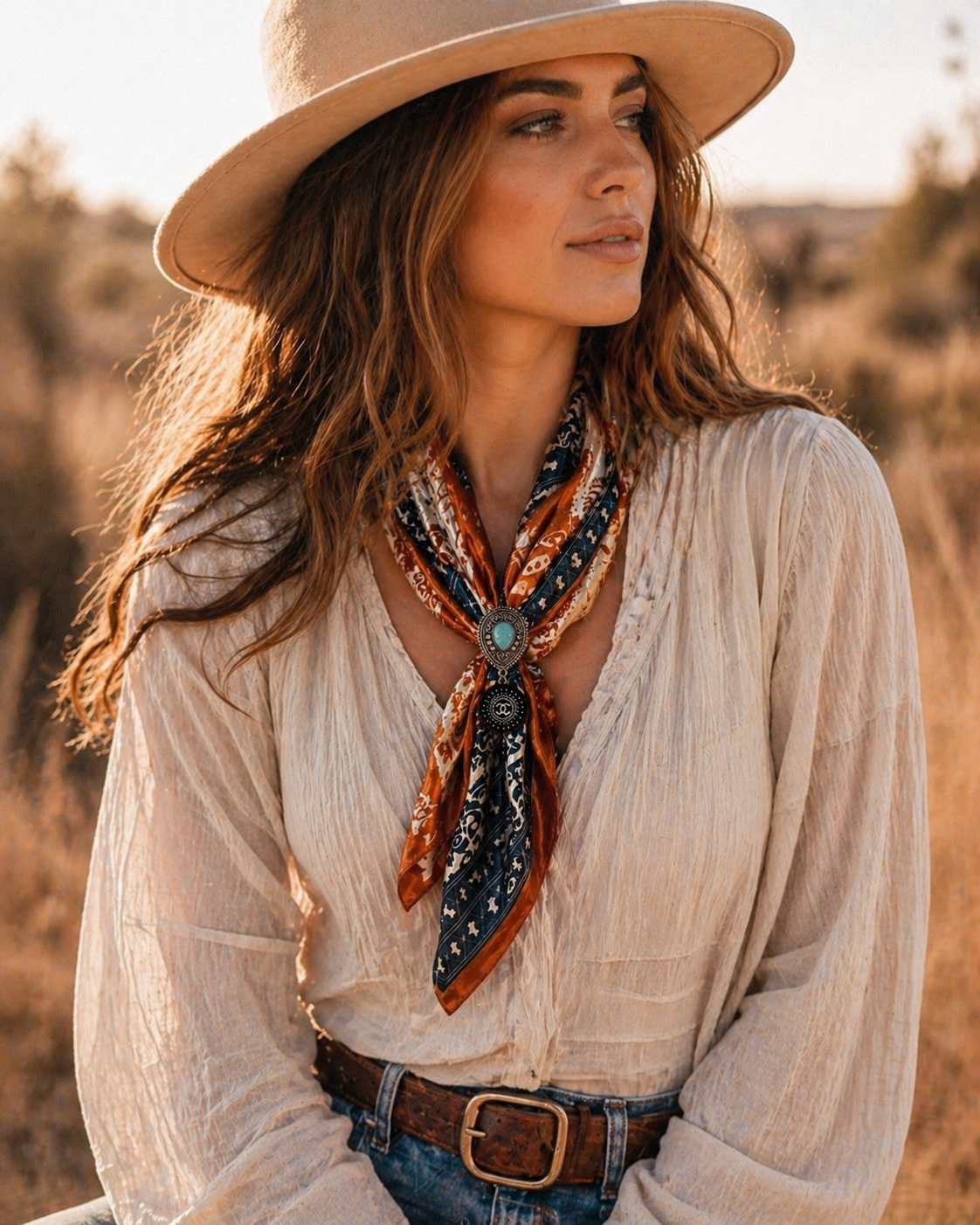 Black Wild Rag Slide | Western Scarf Slide Accessory