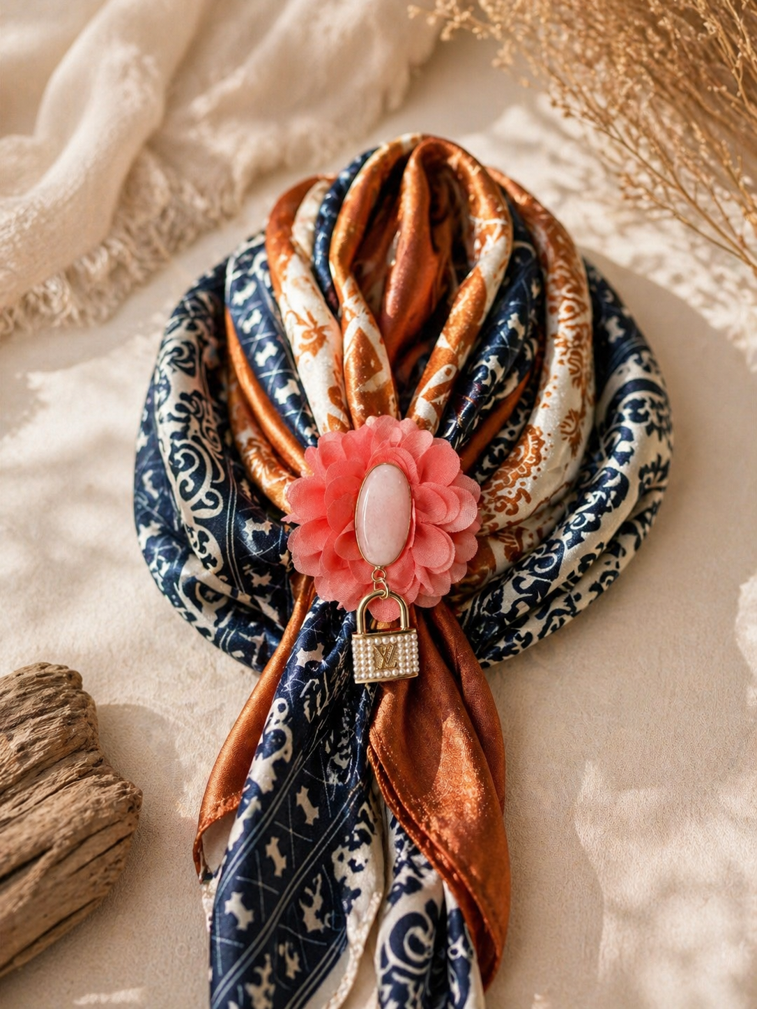 Floral Wild Rag Slide | Western Scarf Slide Accessory
