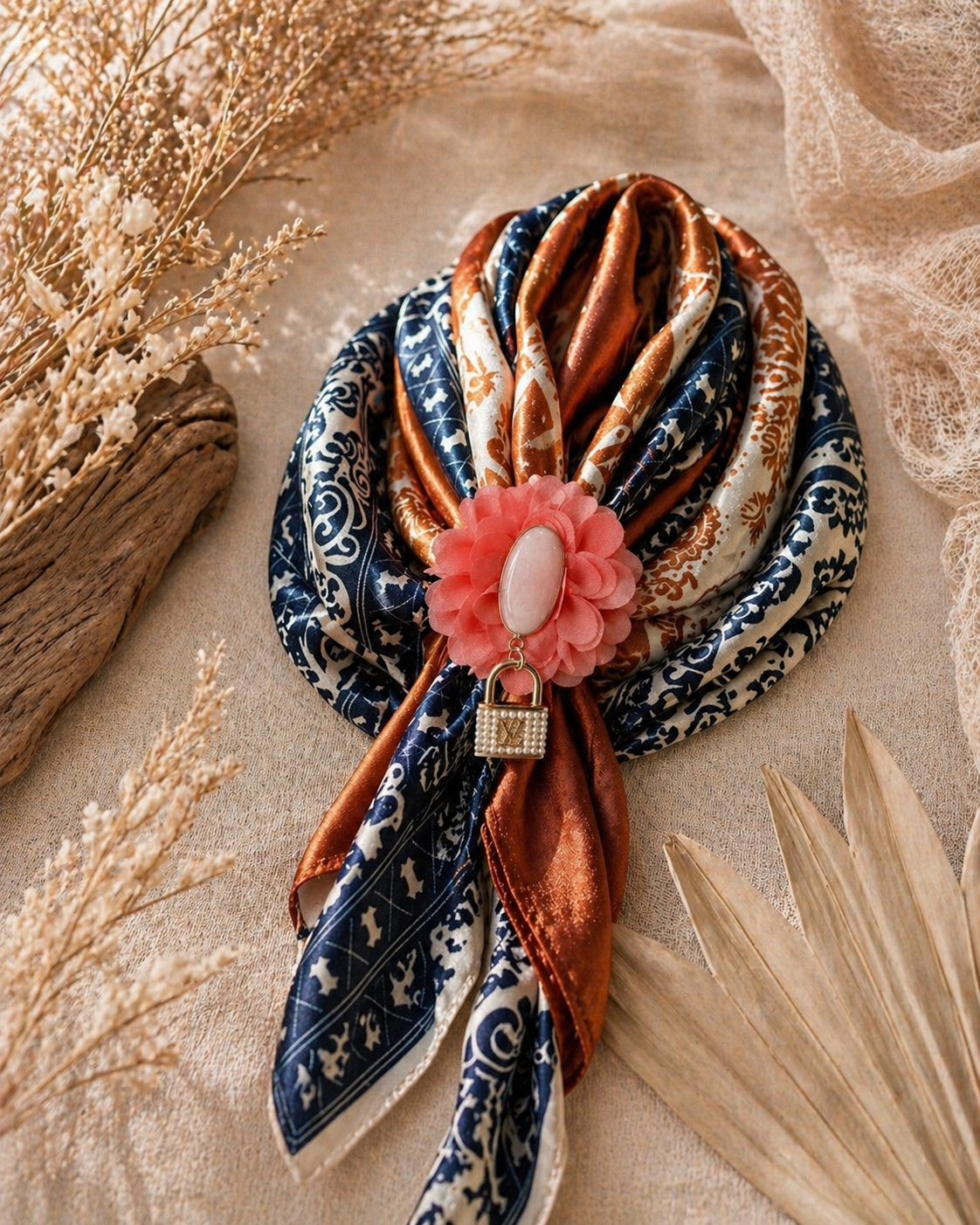Floral Wild Rag Slide | Western Scarf Slide Accessory