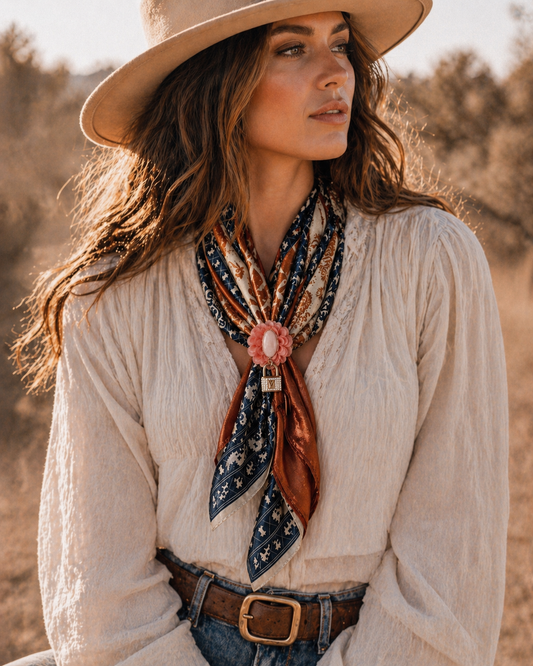 Floral Wild Rag Slide | Western Scarf Slide Accessory