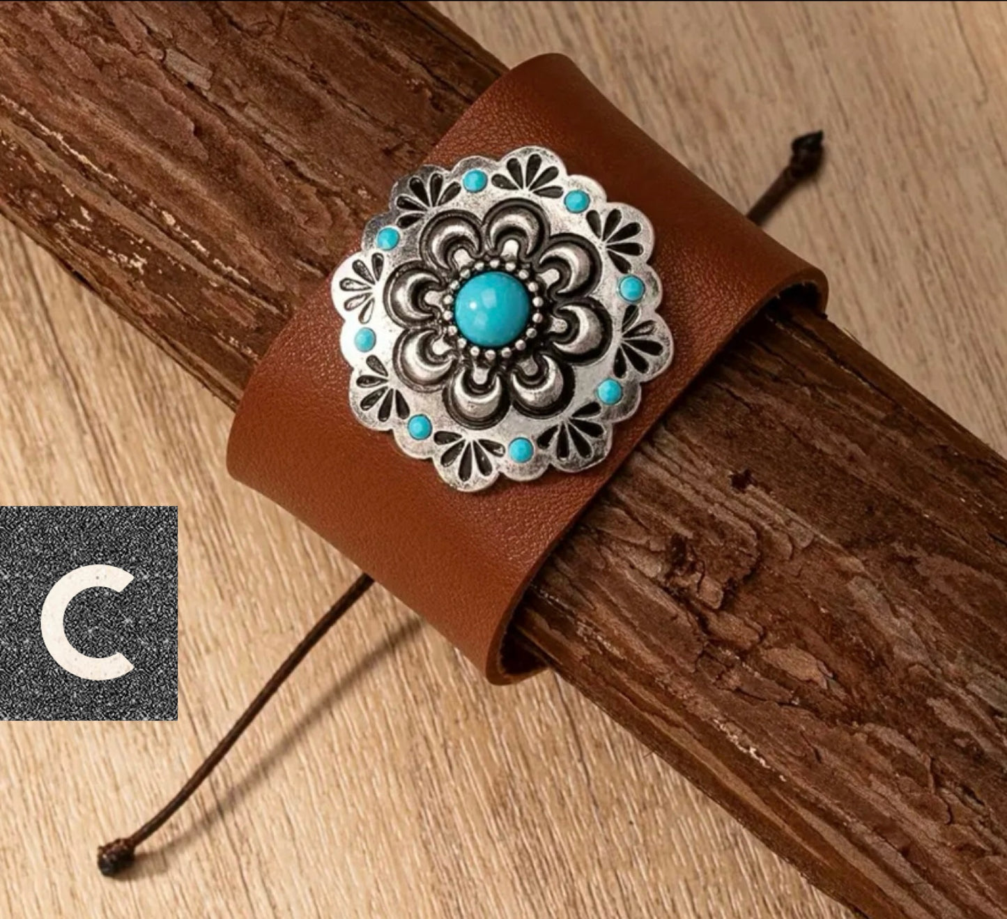 Adjustable Leather Cuff Bracelet