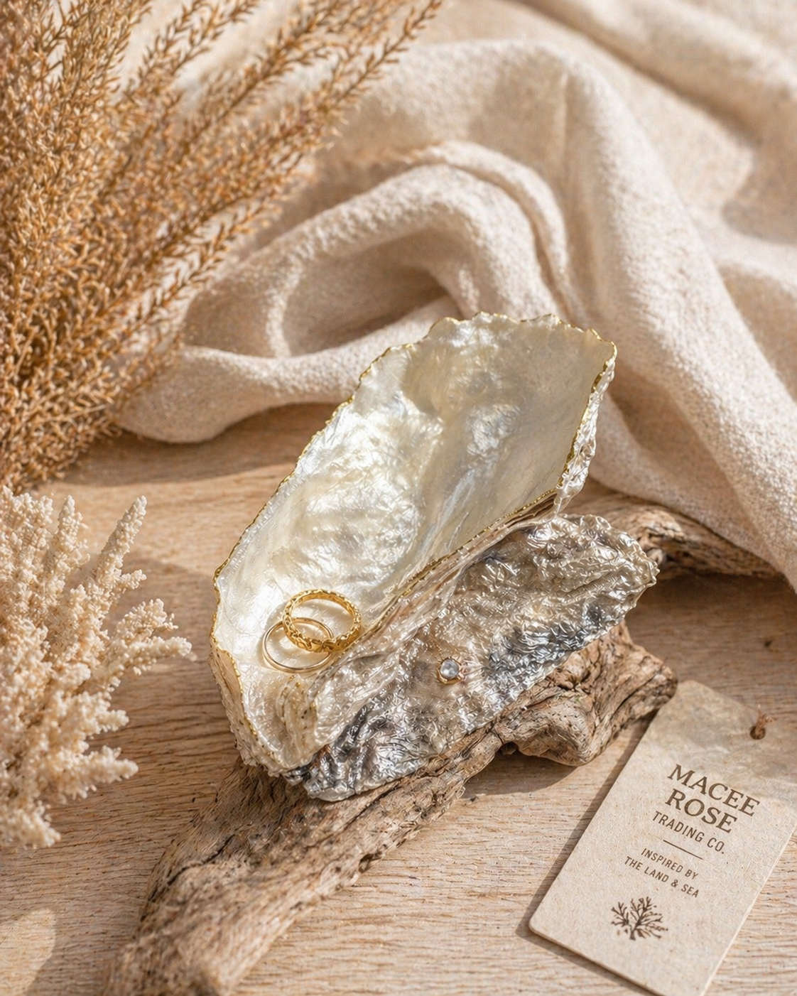 Oyster Shell Trinket Dish Home Decor Gift