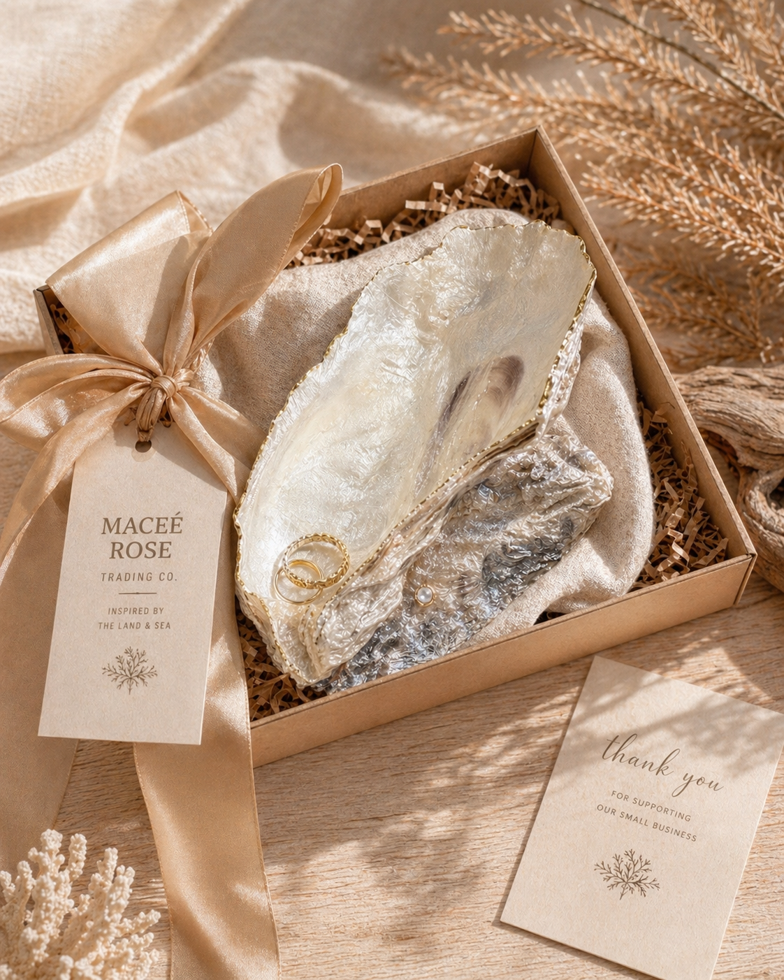 Oyster Shell Trinket Dish Home Decor Gift