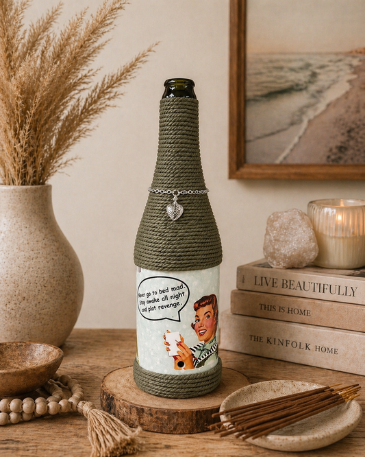 Retro Attitude Upcycled Wine Bottle Incense Burner | Boho Home Fragrance Decor