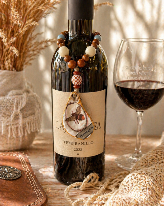 Bee Wine Bottle Charm | Handcrafted Coastal Wine Decor Gift
