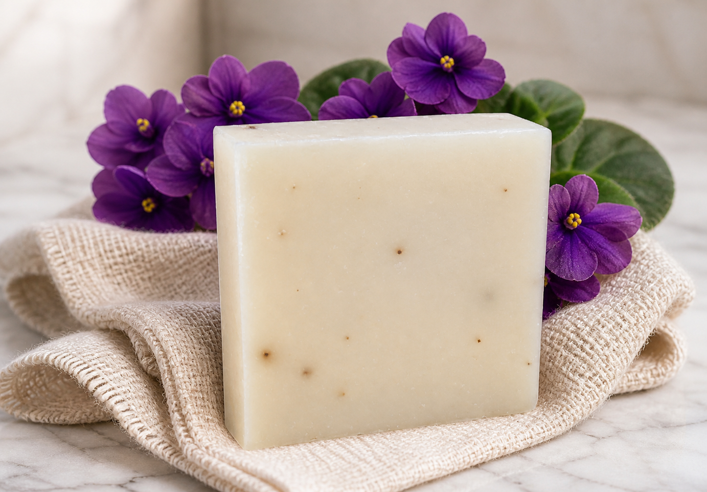 African Violet Artisan Soap Bar | Floral Handmade Bath Soap