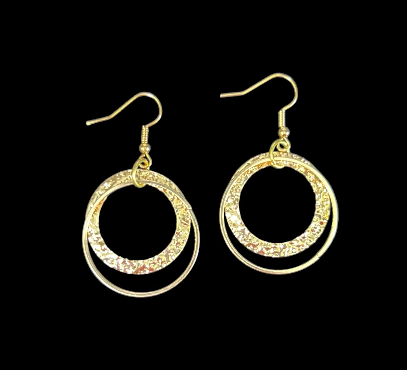 Gold Tone Double Hoop Earrings - Small