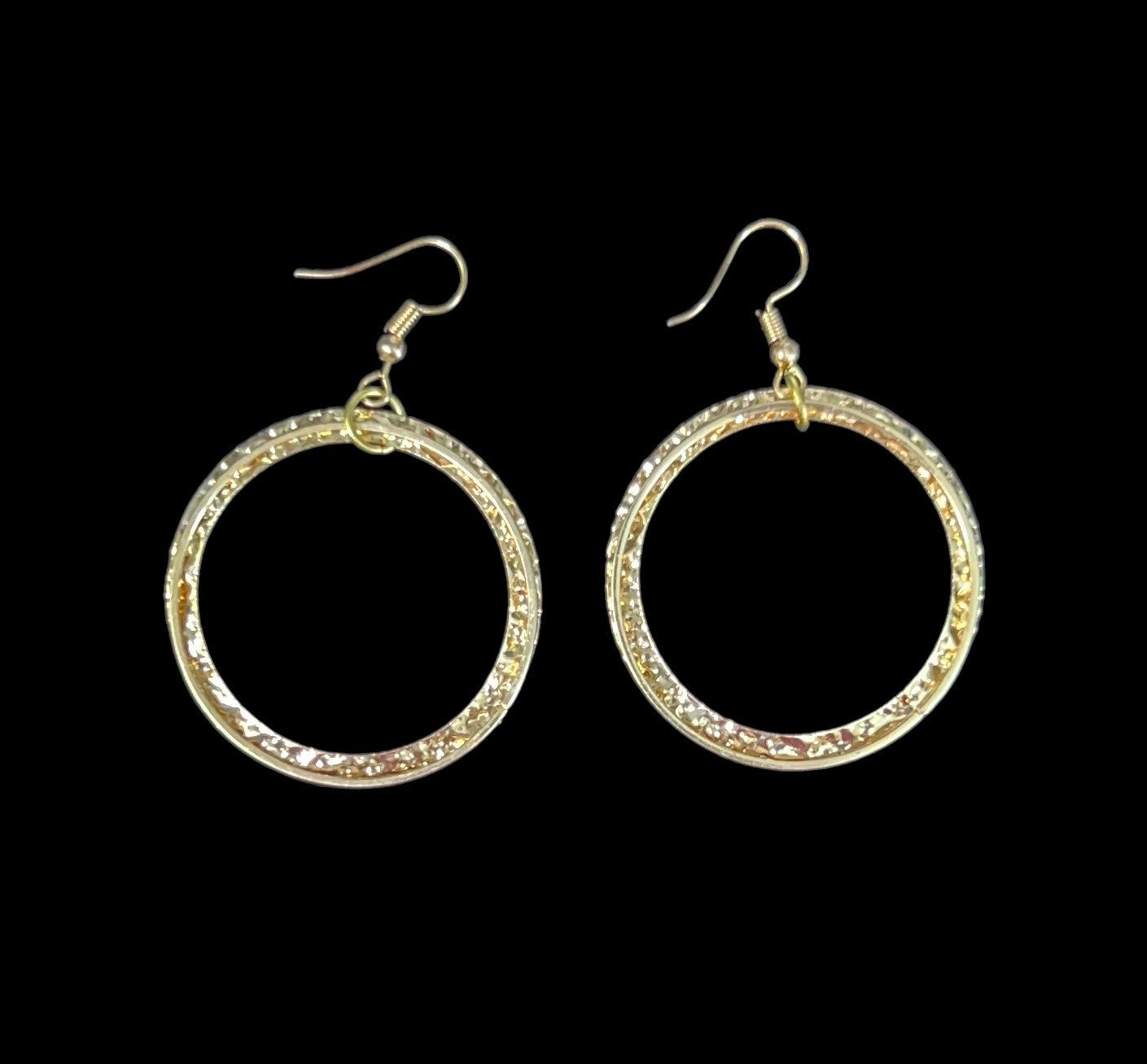 Gold Tone Double Hoop Earrings