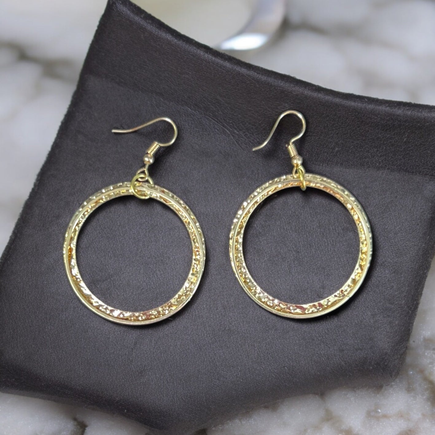 Gold Tone Double Hoop Earrings