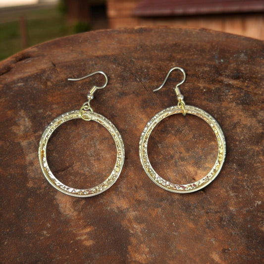 Gold Tone Double Hoop Earrings