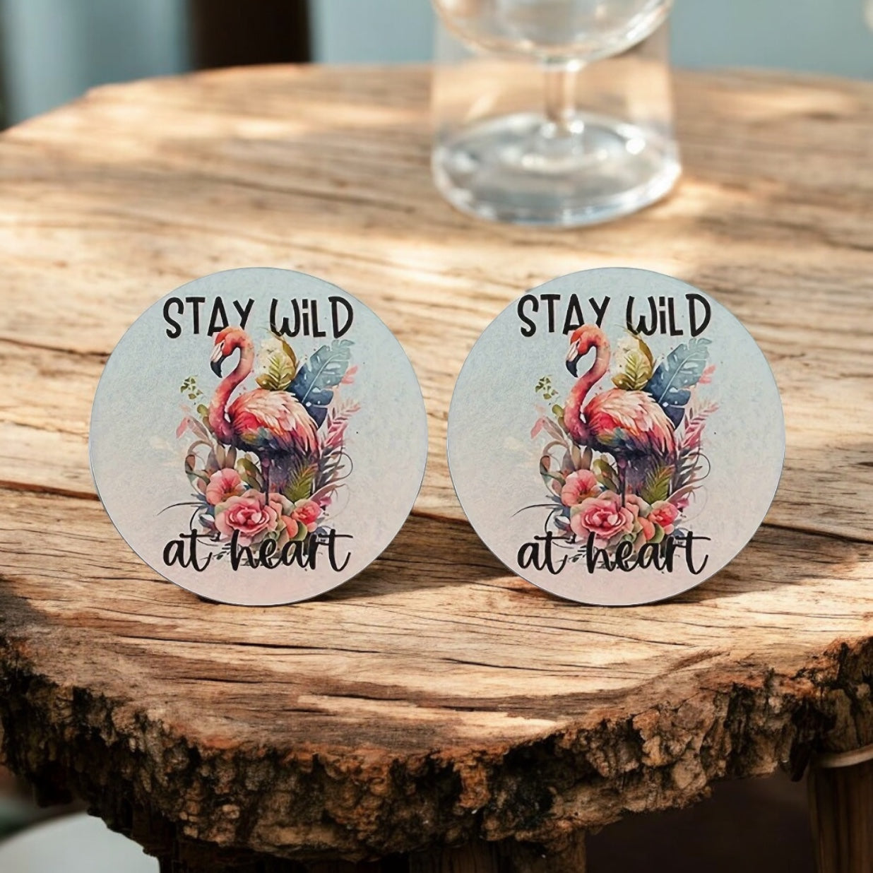 Stay Wild At heart Neoprene Car Coaster Set