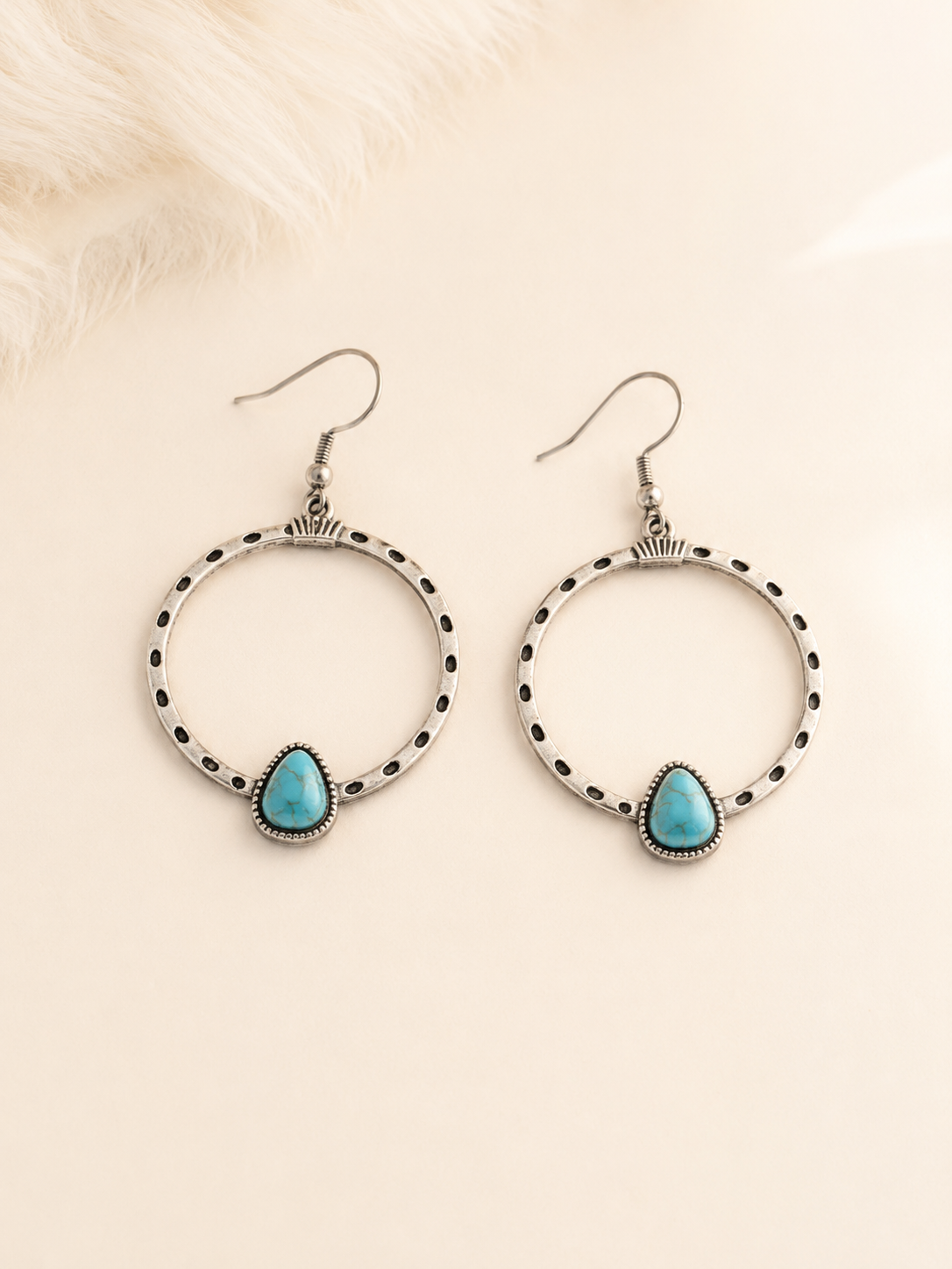Desert Sky Turquoise Hoop Earrings