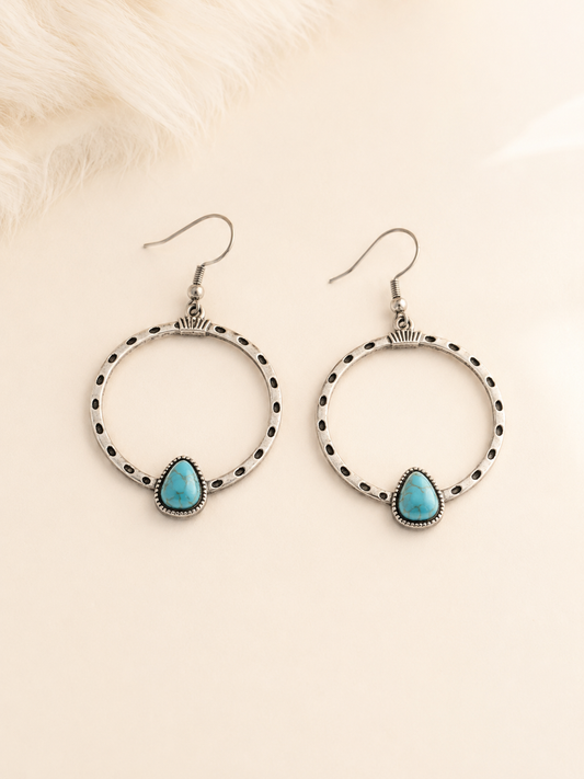 Desert Sky Turquoise Hoop Earrings