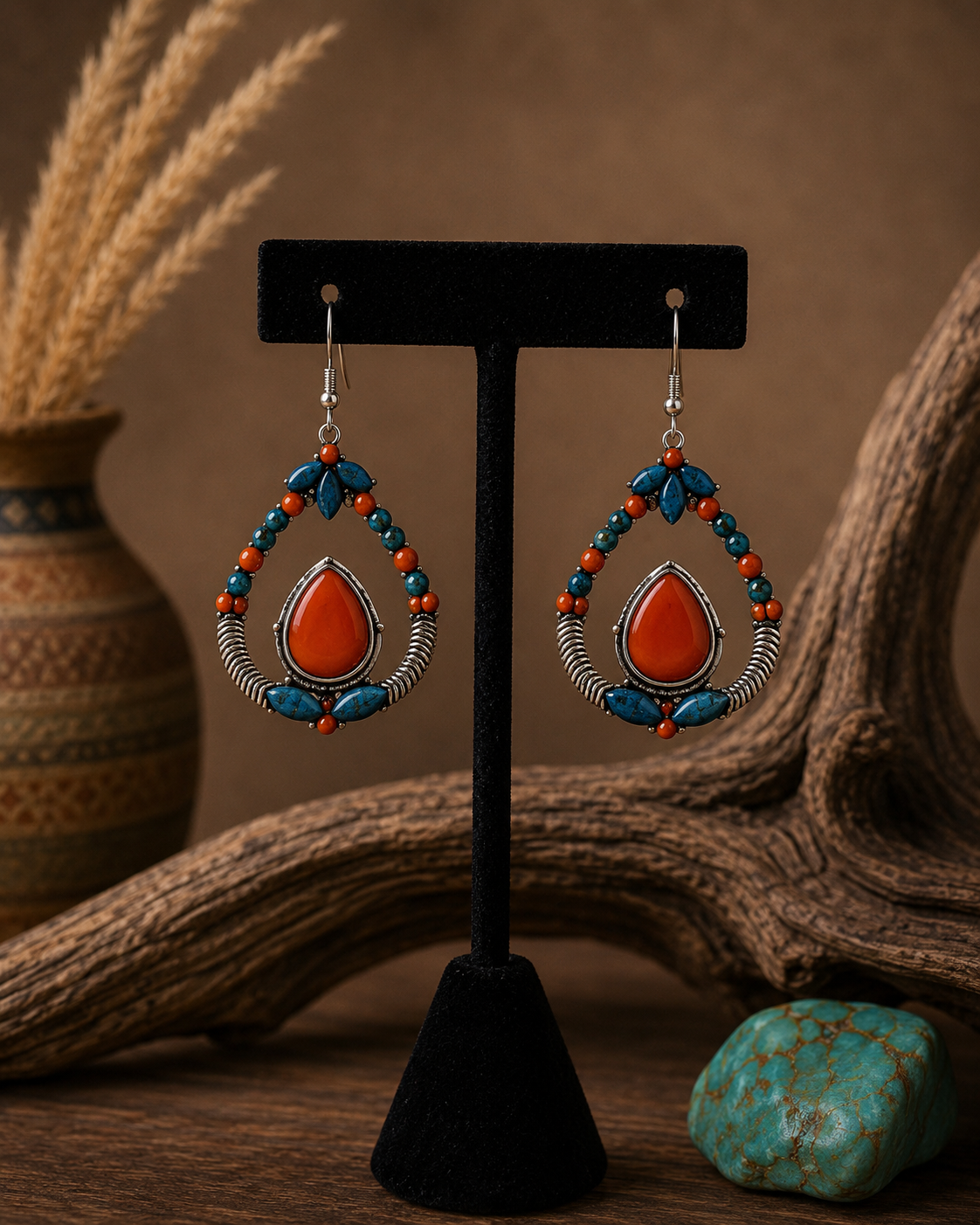 Southwestern Teardrop Statement Earrings