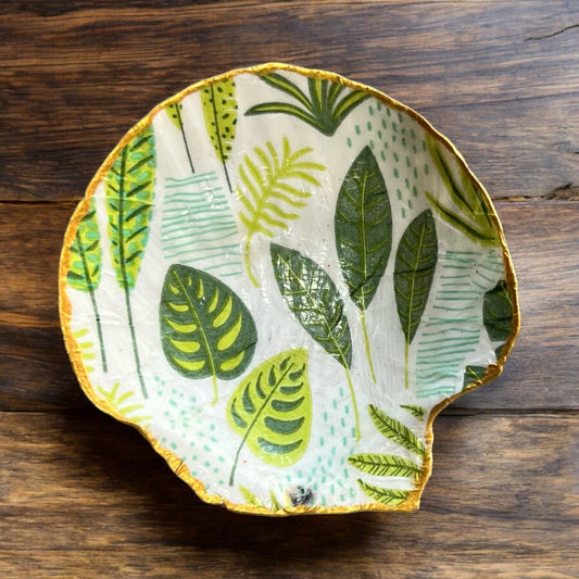 Shell Trinket dish - Tropical Leaves