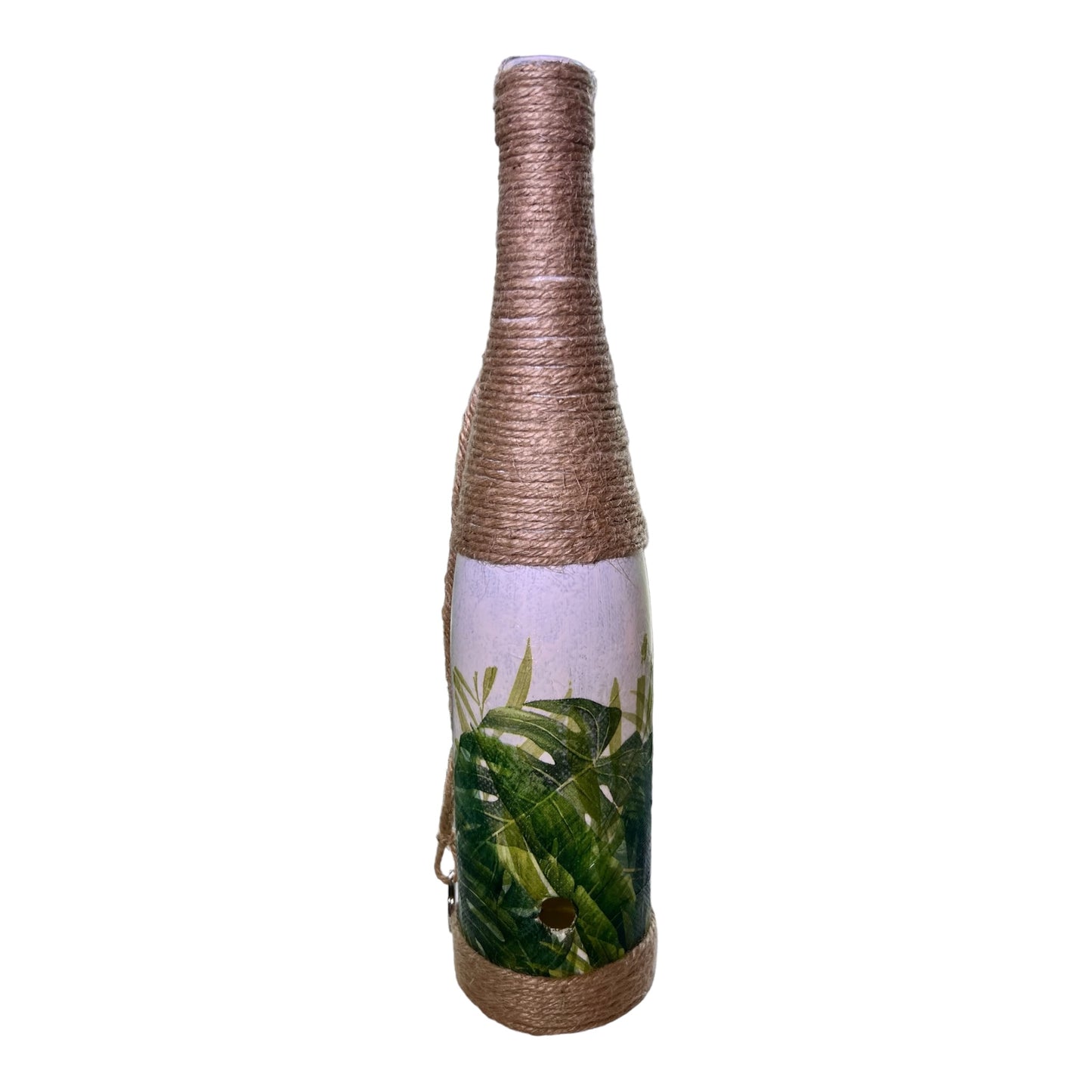 Wine Bottle Incense Burner - Green Leaves