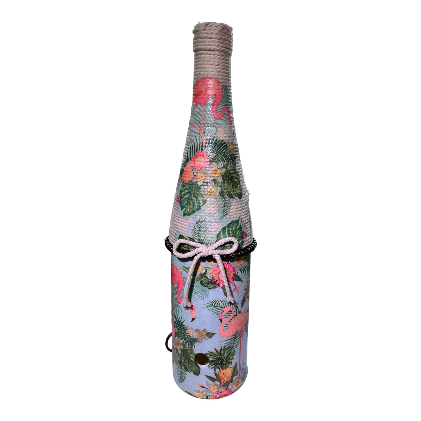 Wine Bottle Incense Burner - Floral Flamingo