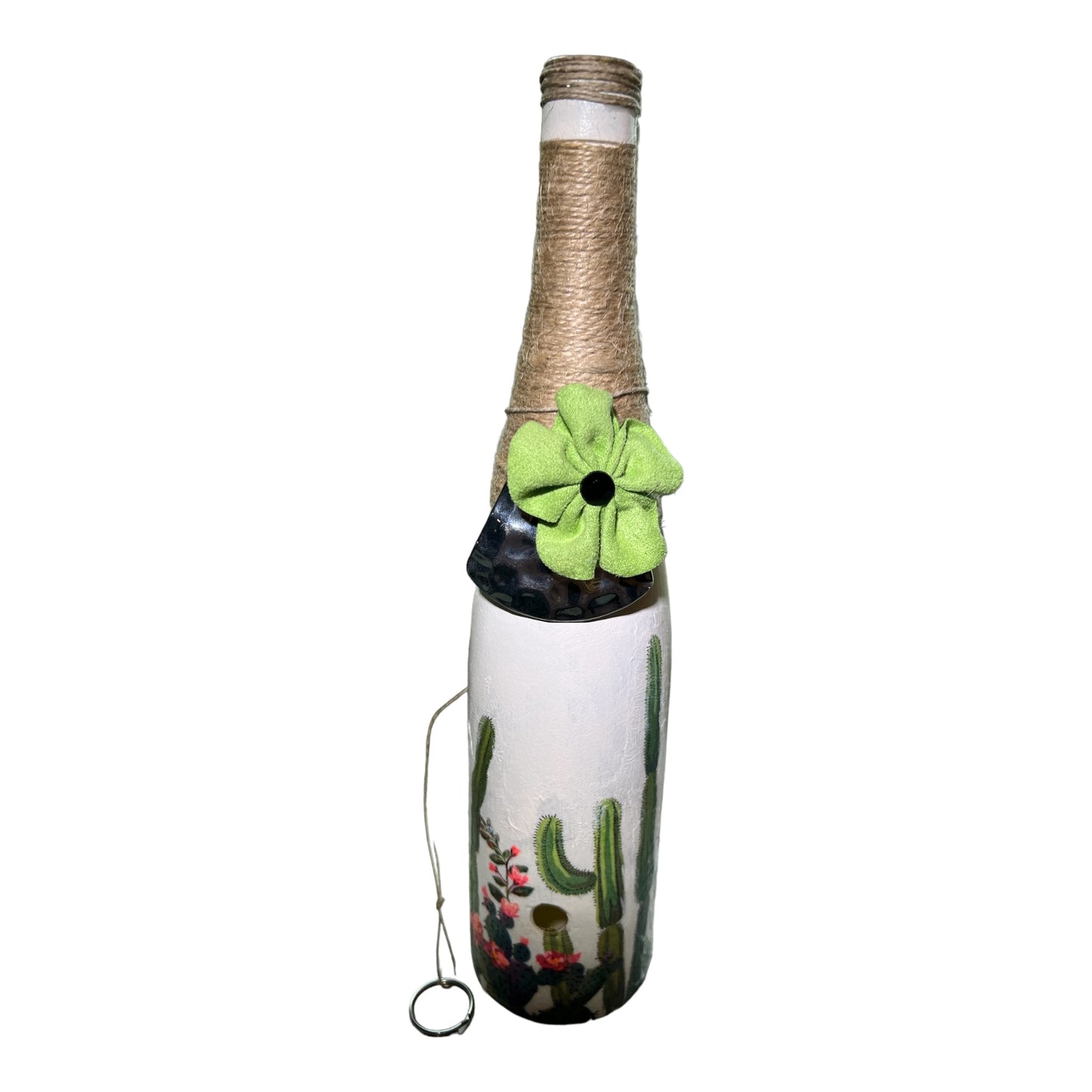 Wine Bottle Incense Burner - Cactus Garden