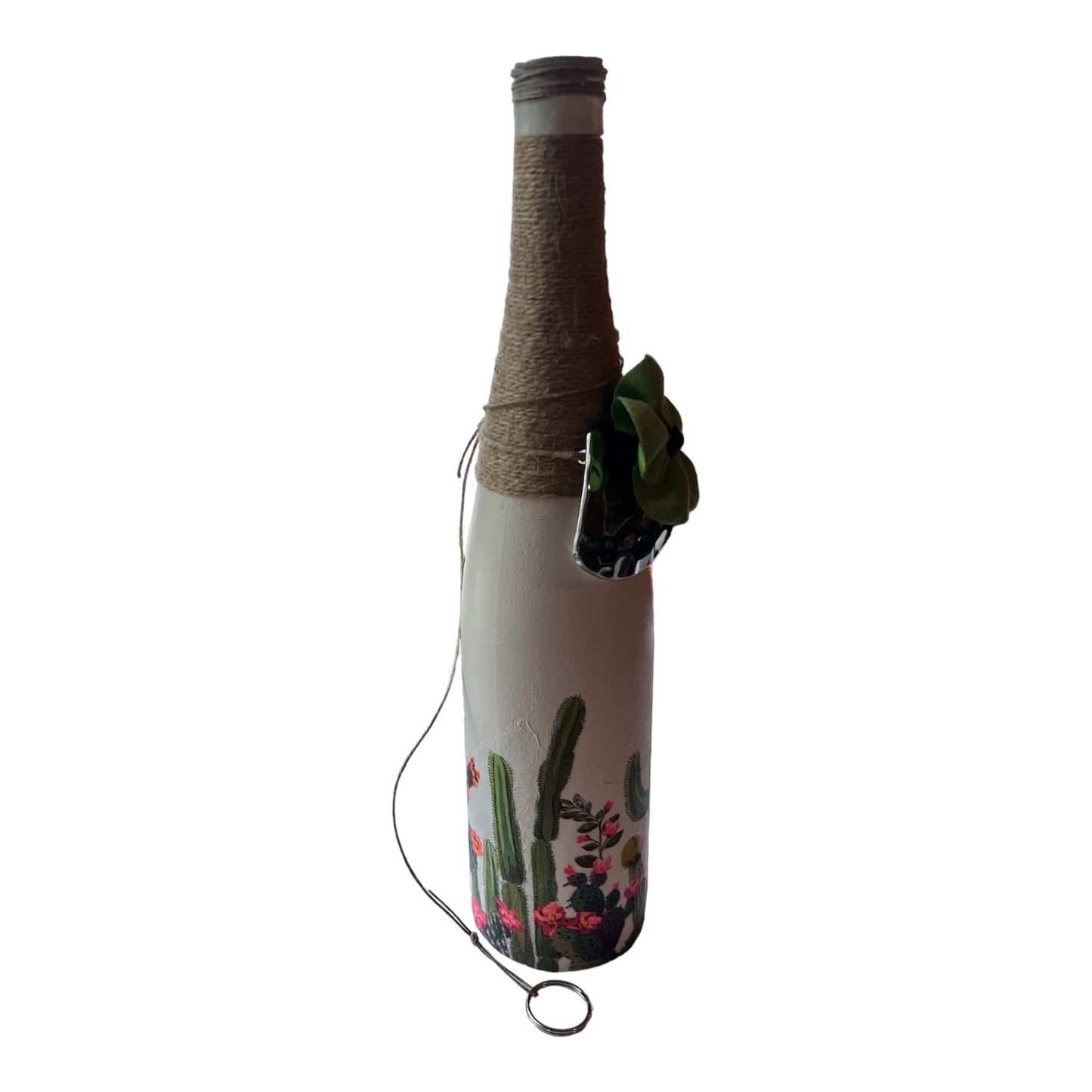 Wine Bottle Incense Burner - Cactus Garden