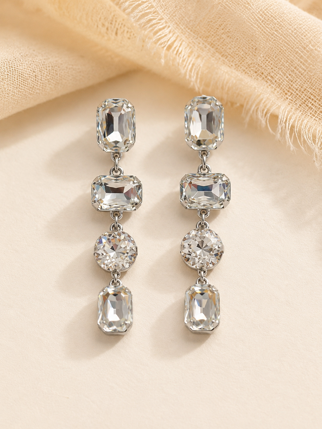 Crystal Cascade Statement Earrings