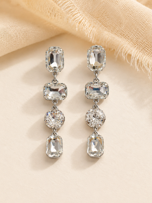 Crystal Cascade Statement Earrings