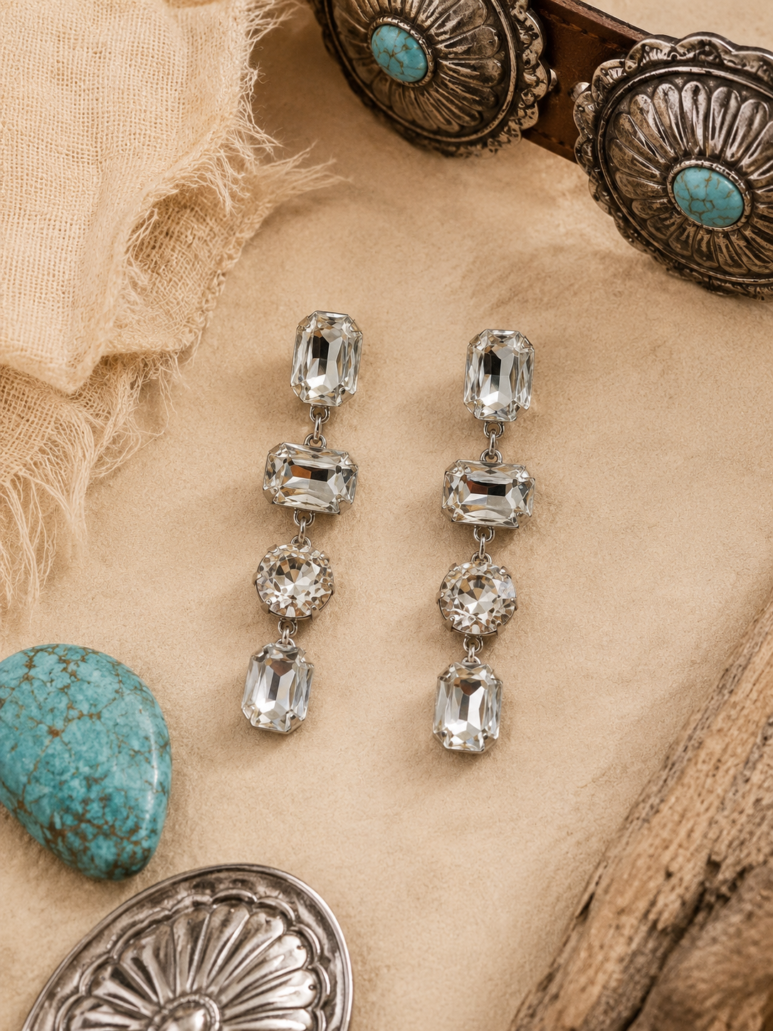 Crystal Cascade Statement Earrings