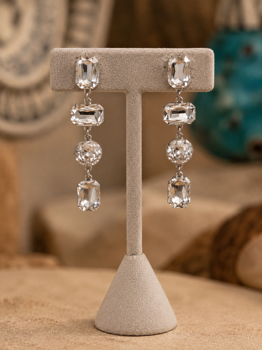 Crystal Cascade Statement Earrings