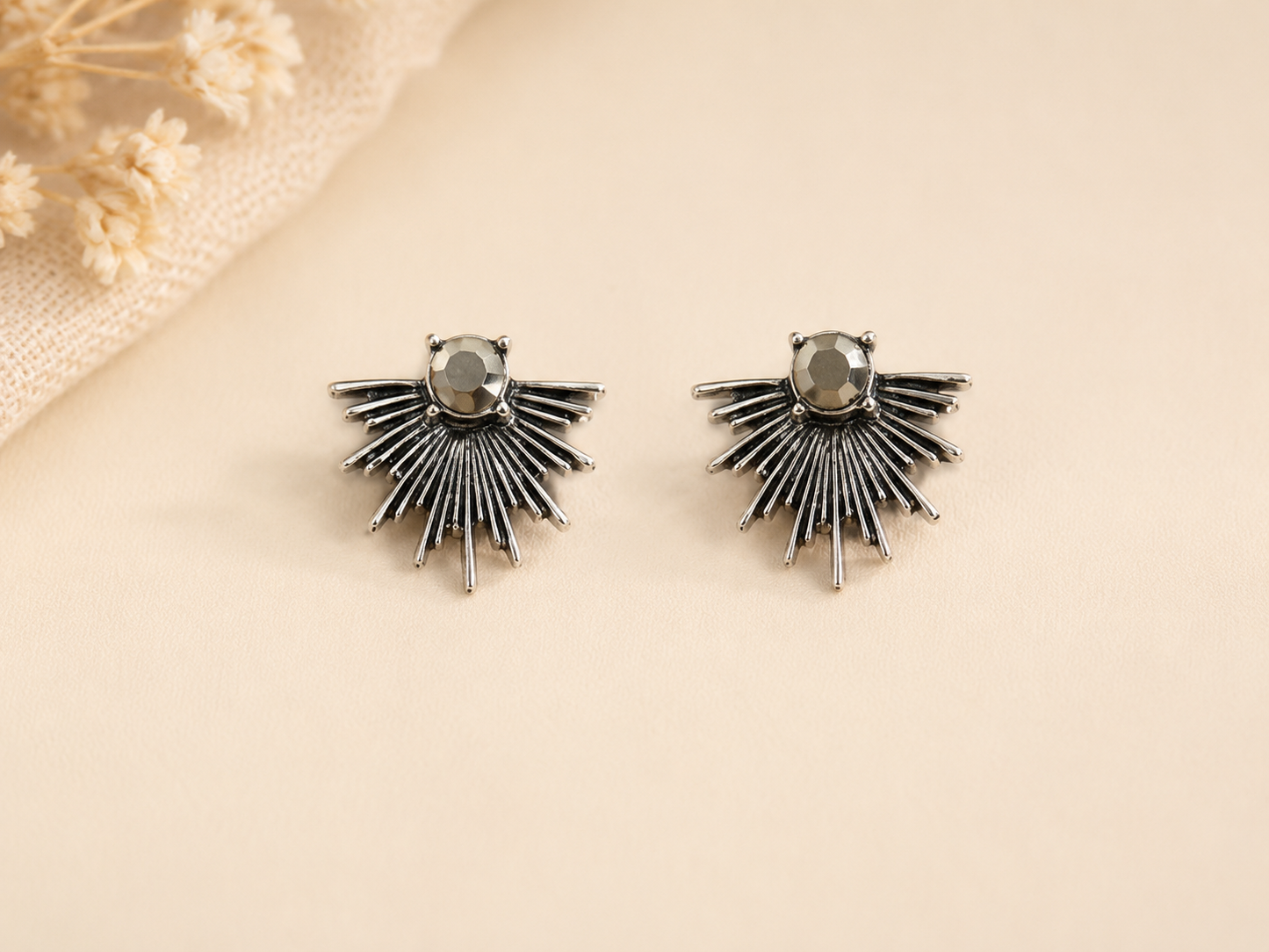 Sunburst Statement Stud Earrings