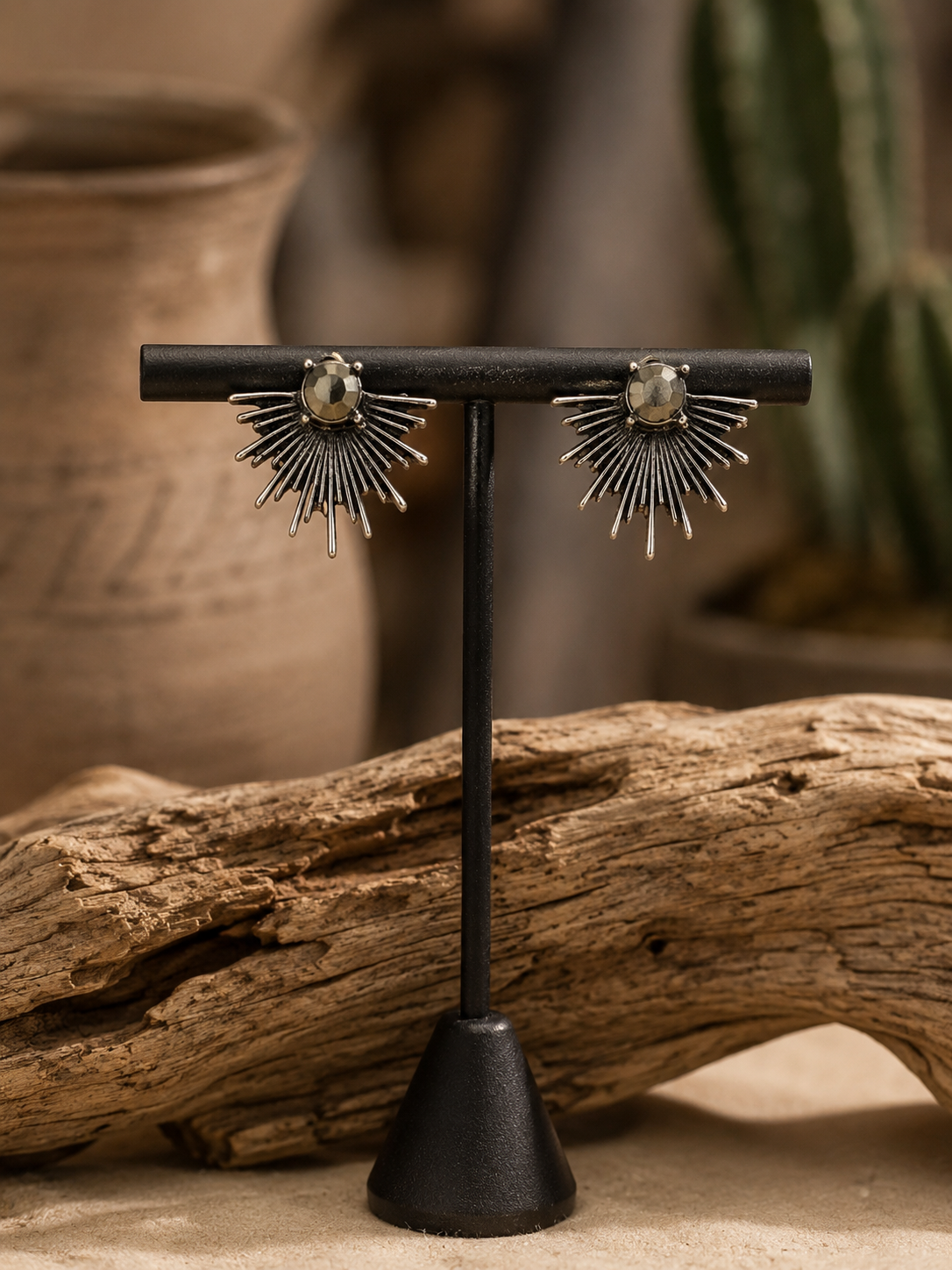 Sunburst Statement Stud Earrings