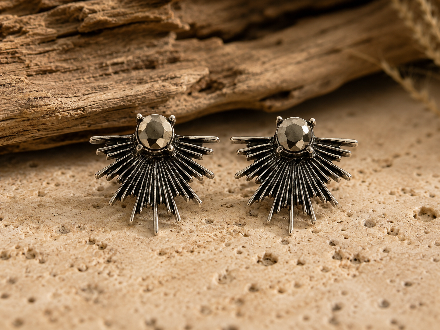 Sunburst Statement Stud Earrings