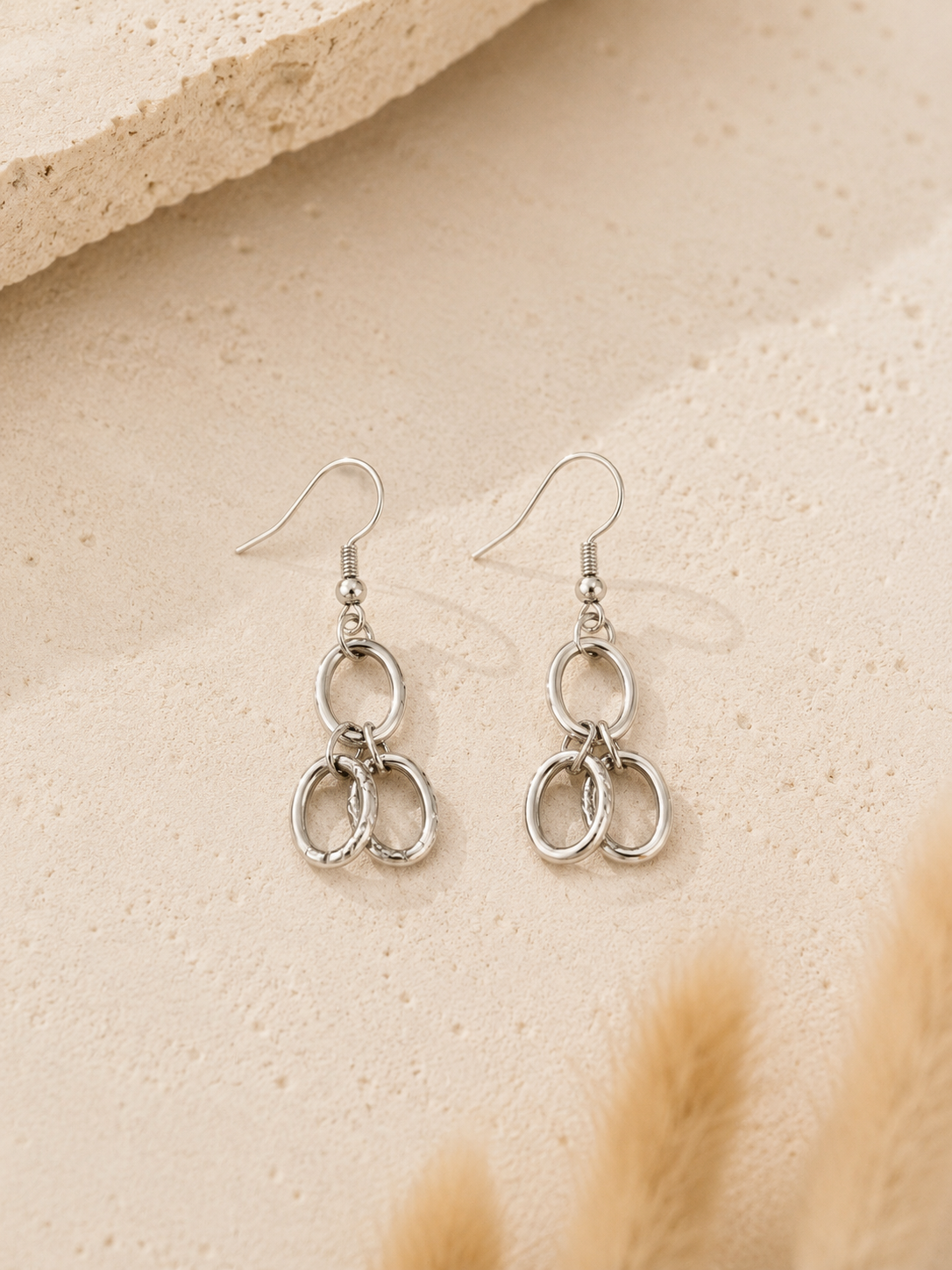 Silver Cascade Link Earrings