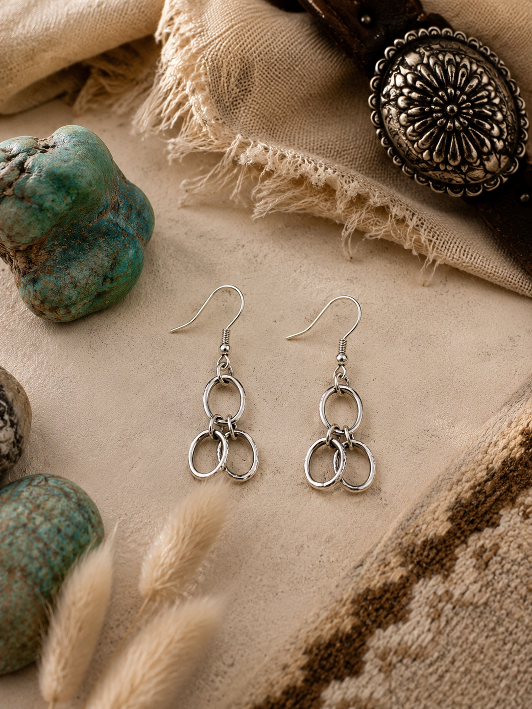 Silver Cascade Link Earrings